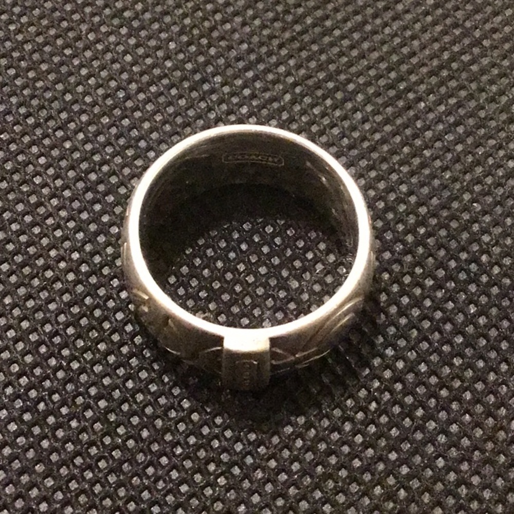 Coach Silver Patterned Ring - image 3